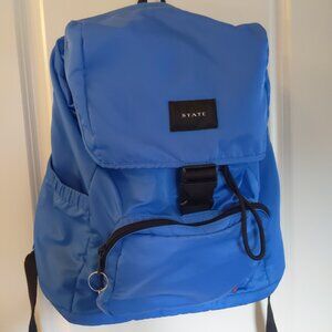 state bennett large nylon drawstring backpack blue